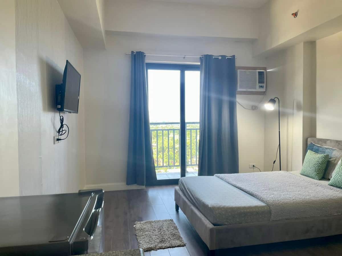 Cozy skyline loft interior